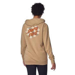 Santa Cruz Women's Free Spirit Floral P/O Hooded Boyfriend Sweatshirt -Sandstone
